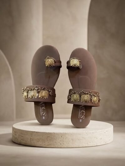 Ethnic Brown Kolhapuri Slides